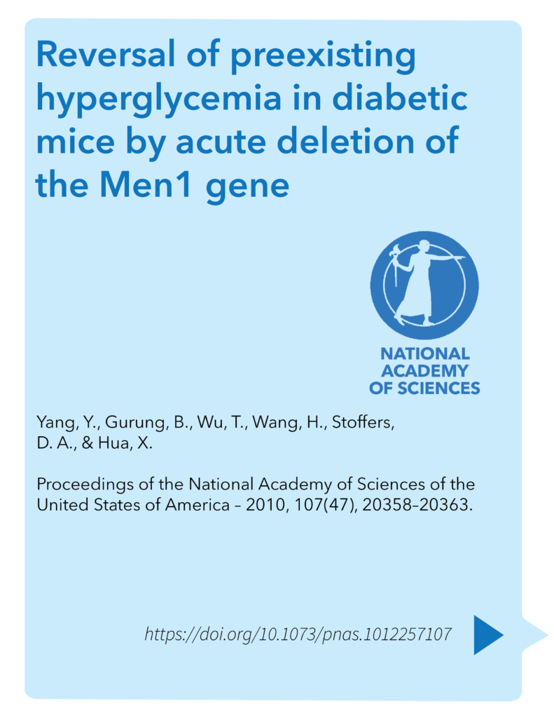 Reversal of preexisting hyperglycemia in diabetic mice by acute deletion of the Men1 gene
